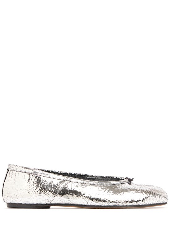 Maison Margiela - балетки из потрескавшейся кожи Tabi толщиной 10 мм - Серебристый 178390₽
