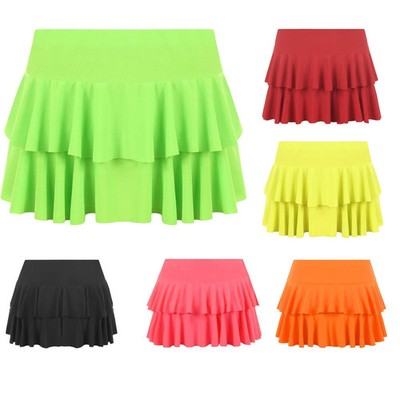 Damen Minirock Rara Rock Lagenlook Rüschen Uni Tanz Club Wear Party Ausgefallen