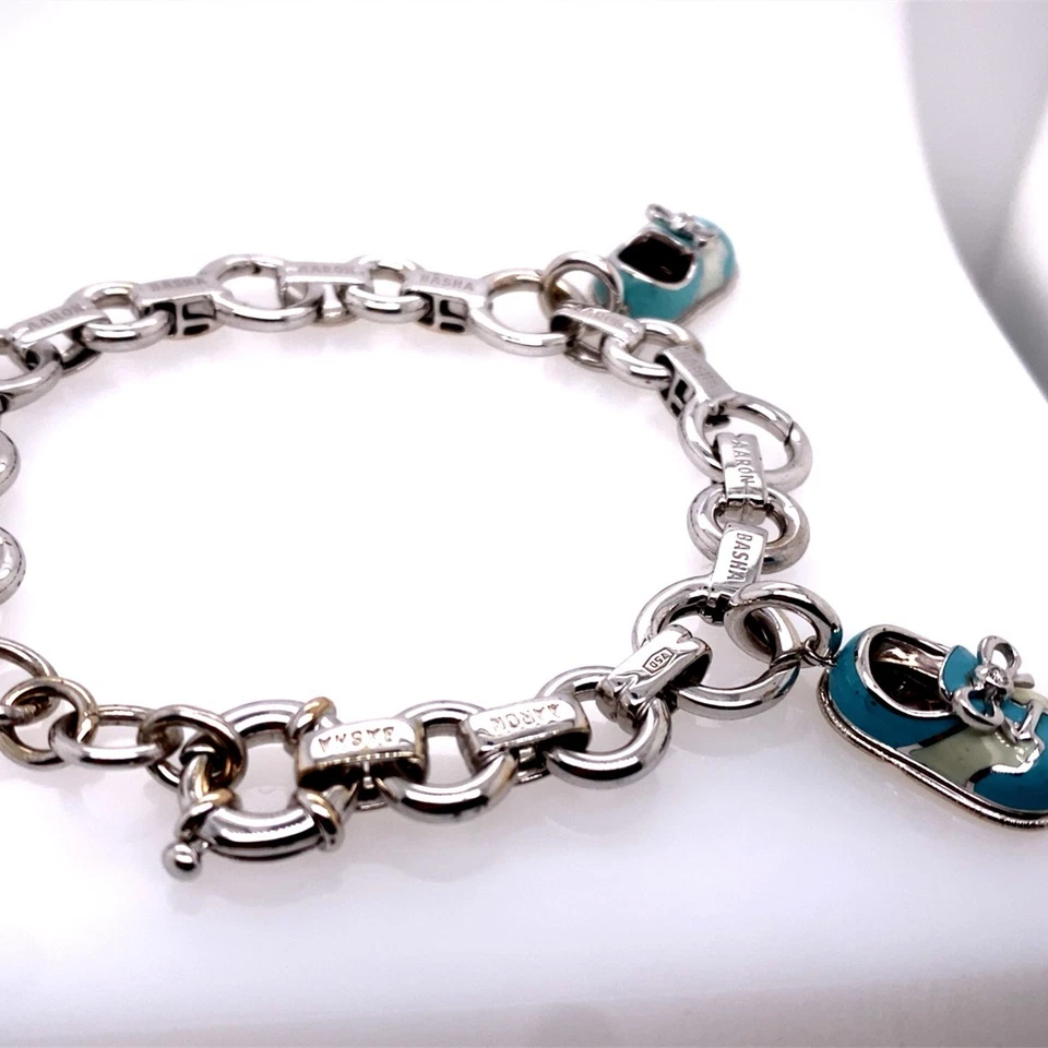 Brazalete Arron Basha Diamante Oro Blanco 18K Zapato Dije (DG7147838) Foto 2 de 4