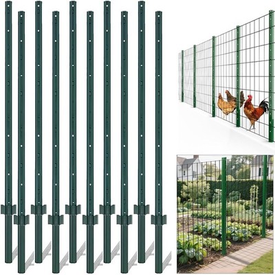 4ft 5ft 6ft 7ft Fence Post 10PCS T-Post Heavy Duty Metal Fence Posts Green Black