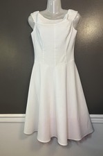 Windsor Dress Womens Size 7 White Fit And Flare Sleeveless Pink Tulle Lined USA