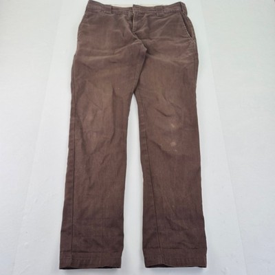 DICKIES Trousers W30 L30 Brown Men's Slim Fit Cotton Blend Casual Workwear