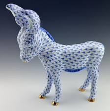   MINT HEREND Large 9 x8  DONKEY Blue Fishnet...