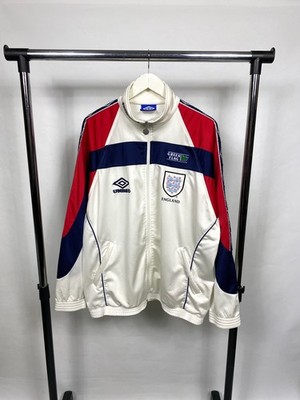 Vintage 90s Umbro England Football Training Jacket Green Flag