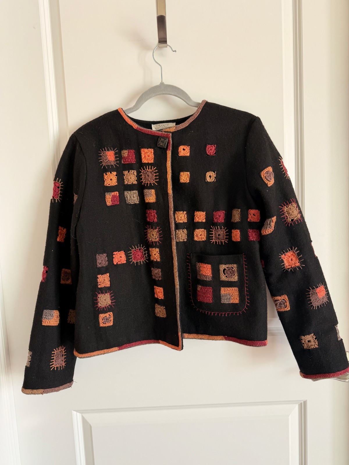 Sandy Starkman Patchwork Wool Jacket M Embroidere… - image 1