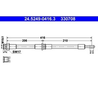 Bremsschlauch ATE 24.5249-0416.3 FüR Volvo S40 I V40