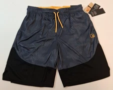 And1 Mens Shorts Basketball Gym Premium 10" Inseam Black Yellow S M L XL 2XL 3XL