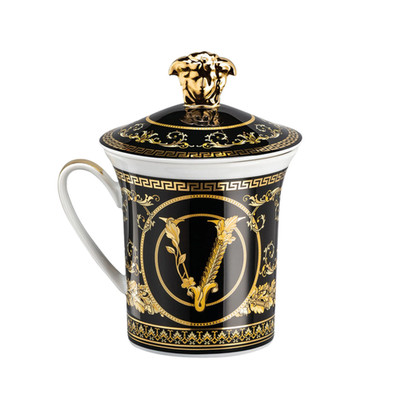 Versace meets Rosenthal 30 Years Mug Collection Virtus Gala Black mug with lid