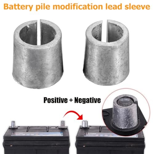 2PCS Car Battery Post Terminal Shims, Lead Automobile Anode Cathode ...