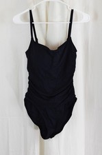 La Blanca Womens One Piece Swimsuit Shirred Side Bathing Suit Black Size 10