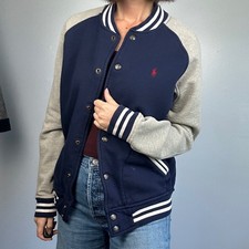 Polo Ralph Lauren Varsity Jacket Mens Snap Front Color Block Varsity Preppy Med