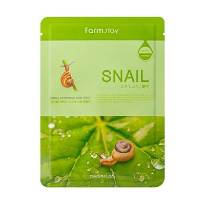Farmstay Visible Difference Sheet Mask - Snail 1 Count (Pack of 1), white 