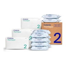 Coterie Baby Diapers Size 2 Wipes Kit 12-Pack Unscented Hypoallergenic