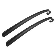 17inch Shoe Horn, 2Pcs Plastic Curved Handle Shoe Helper, Black
