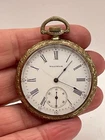 Waltham pocket watch. Gold plated Not working but balance ok 45mm Antique 1912