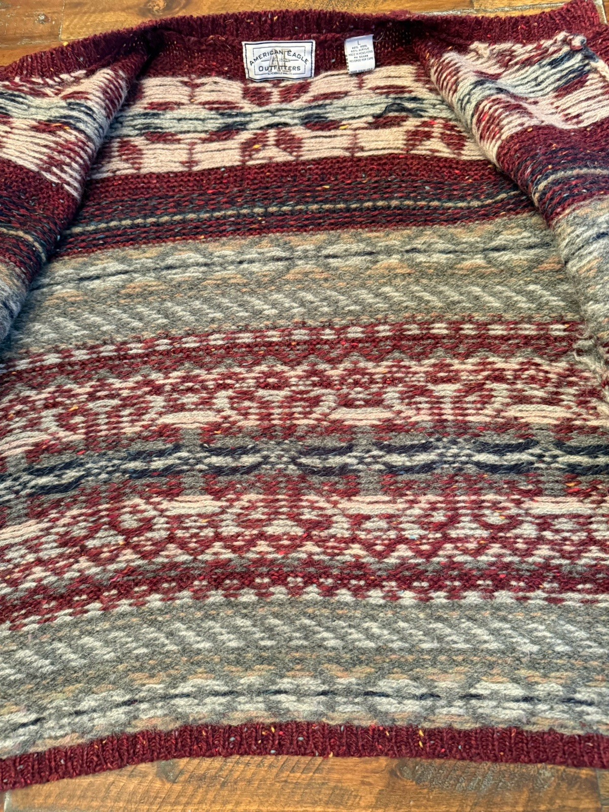 Vtg American Eagle Wool Blend  Patterned Multi Co… - image 12