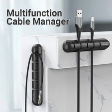 USB Desk Cable Organizer With Adhesive Silicon Cable Clips  Cable Tidy