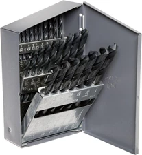 Chicago Latrobe 150 Series High-Speed Steel Jobber Length Drill Bit Set with Met