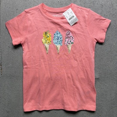 Crewcuts T Shirt Girls Pink Ice Cream Graphic Birthday Summer XS 4/5