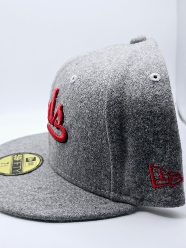 New Era 59Fifty Cincinnati Reds Script Hat Size 7 3/4 Gray Melton Wool Fitted - Picture 4 of 6
