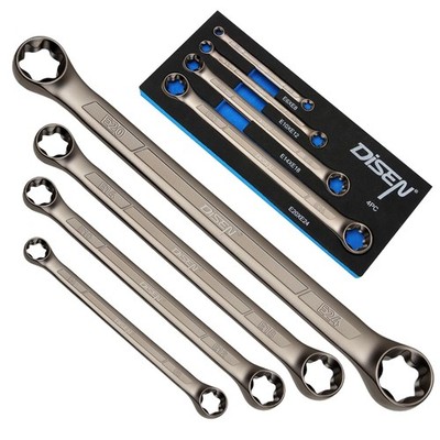 4-Piece E-Torx Wrench Set CR-V Steel Double Box End Torx Wrench Piece Wrench Set