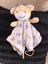 Modern Baby Giraffe Snuggle Security Blanket Blankie Lovey Teether Rattle