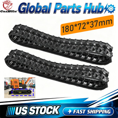 2Piece 180mmx72mmx37 Rubber Tracks For AGT H12 H12S DM12-C H15 Compact Excavator