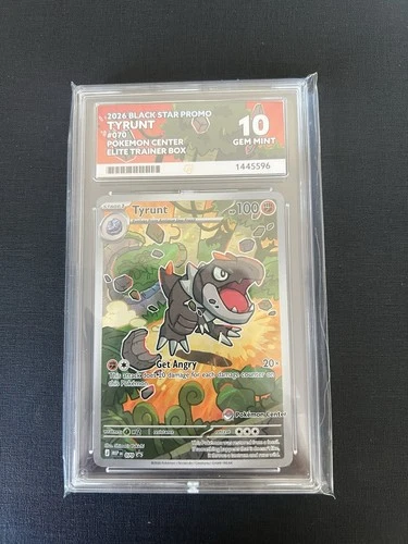 Tyrunt Black Star Promo Pokemon Center Stamp #070 ACE 10 Gem Mint