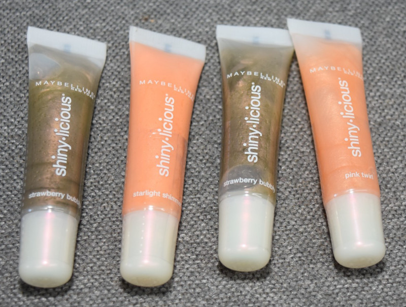 Lot of 4 Maybelline Shiny-licious Lip Gloss Pink Twist Strawberry Bubbly Sealed