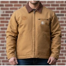 Carhartt 3XL 103828 BRN Detroit Jacket Brown Blanket Lined Rugged Flex Canvas