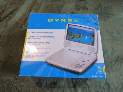 Dynex DX-PDVD7A 7'' Portable DVD Player   Tested Working, w/Box, MISSING REMOTE
