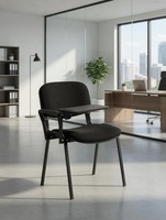 Praktischer BüRosessel Schwarz Mit Metallgestell Und Schreibablage