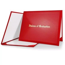Imprinted Diploma Cover for Certificate Leatherette Padded 8.5''x 11'' red 1Pack