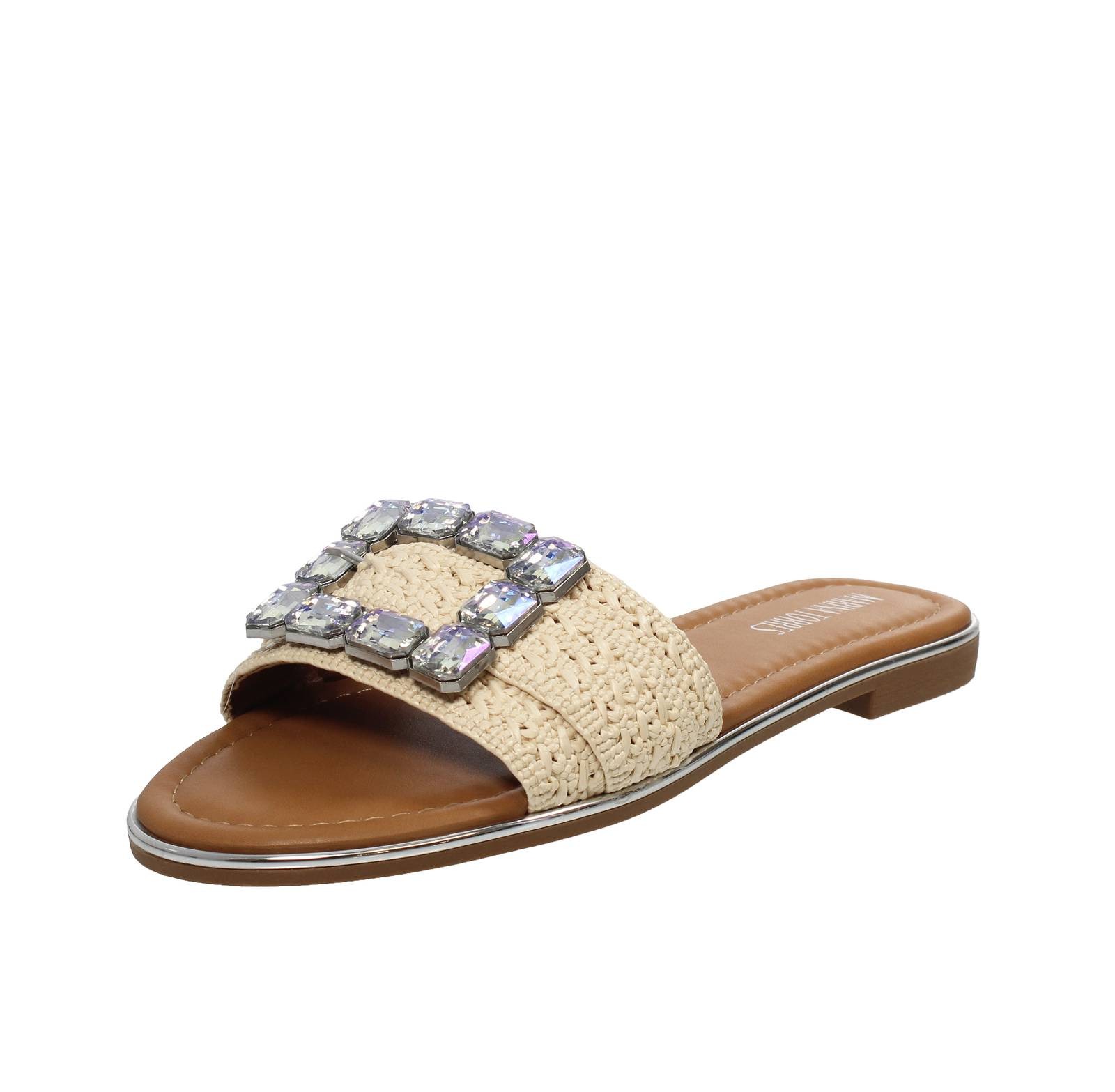 Marina Torres Hausschuhe mit Schmuck wei - Gre 38 Damenschuhe Pantoffeln 9290₽
