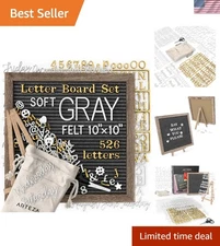 Complete 10x10 Felt Letter Board Kit: 526 Letters, Wooden Stand & Storage Bag