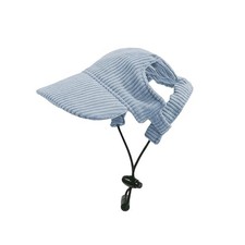 Dog Baseball Cap, Dog Cat Summer Beach Visor Hat with Ear Holes, Large Blue
