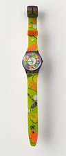 VTG Neon Swatch Watch GV107 CHEERLEADER Variant Band Sports Vintage 1994