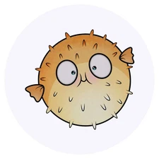 24 x 'Pufferfish' Stickers - for Crafts, Scrapbooking and Labelling (SK00041286)