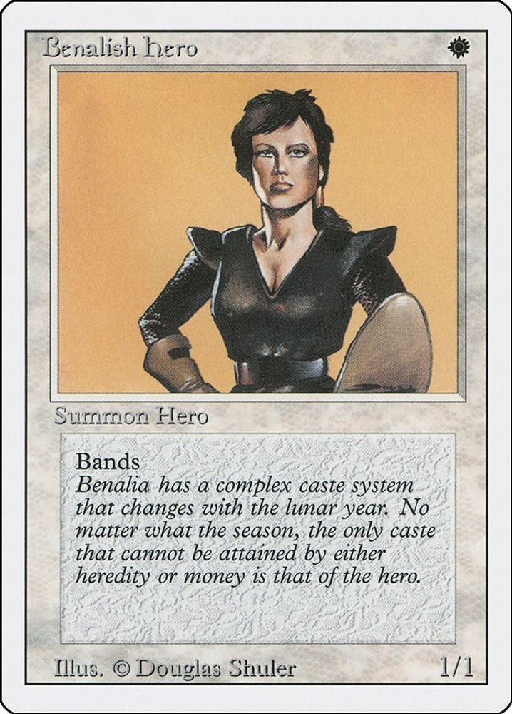 1994 Magic: The Gathering: Revised Edition Benalish Hero (#4, Common, Near Mint)
