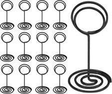 12PCS 3.35" Black Table Number Holders Metal Wire Place Card Stands