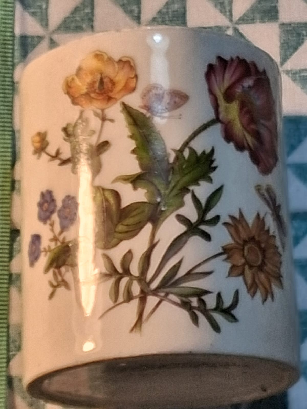 Vintage Ceramic Jam Marmalade Preserve Pot Jar Pen Holder Trinket Pot Floral De