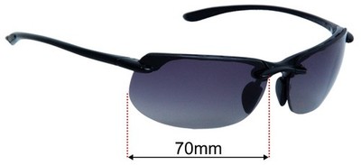 SFx Replacement Sunglass Lenses fits Maui Jim MJ412 Banyans - 70mm Wide