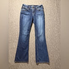 Silver Jeans Womens W31/L33 blue Suki Bootcut Mid Rise stretch distressed nice 