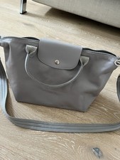 Longchamp grau Le Pliage Tote Handtasche Schrägtasche Umhängetasche