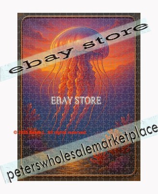 500 piece jigsaw puzzle Jellyfish Sunset 3D Effect Ocean deep sea s