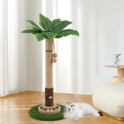 Woochpet Cat Scratching Post 35'' Tall Scratcher Tree 89*40*40, Green 