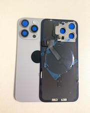 For iPhone 15 Pro Titanium Replacement Back Glass Housing Frame Battery Cover