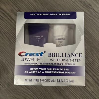 Crest 3D White Brilliance Daily Whitening 2-Step Treatment New In Box