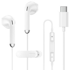 USB C Headphones for Google Pixel 10 Pro xl/9a/9 Pro/8a/8/7/iPhone White