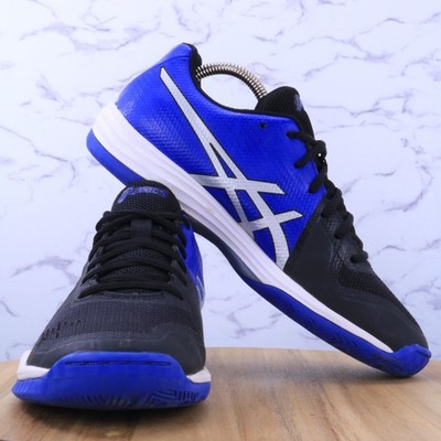 Asics Gel Tactic Black Blue Indoor Court Low Athletic Sneakers B752N Women's 8.5
